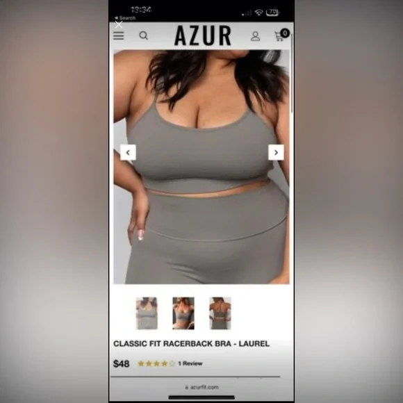 Azur Fit Racerback Bra - Size Medium - Picture 1 of 4